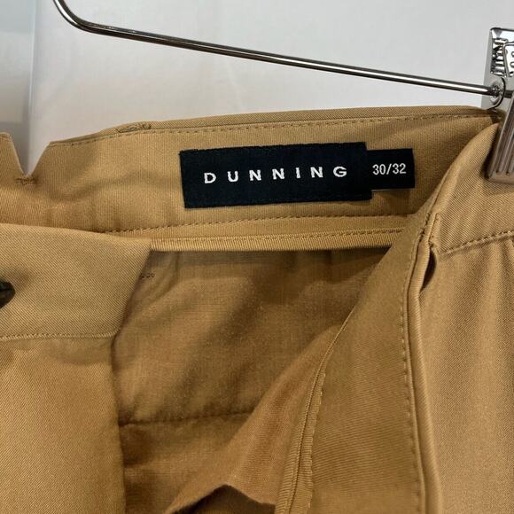 DUNNING Mens  30 x 32 Golf Pants Everbest Flat Front Zip Fly Stretch Tan Brown - Picture 3 of 11